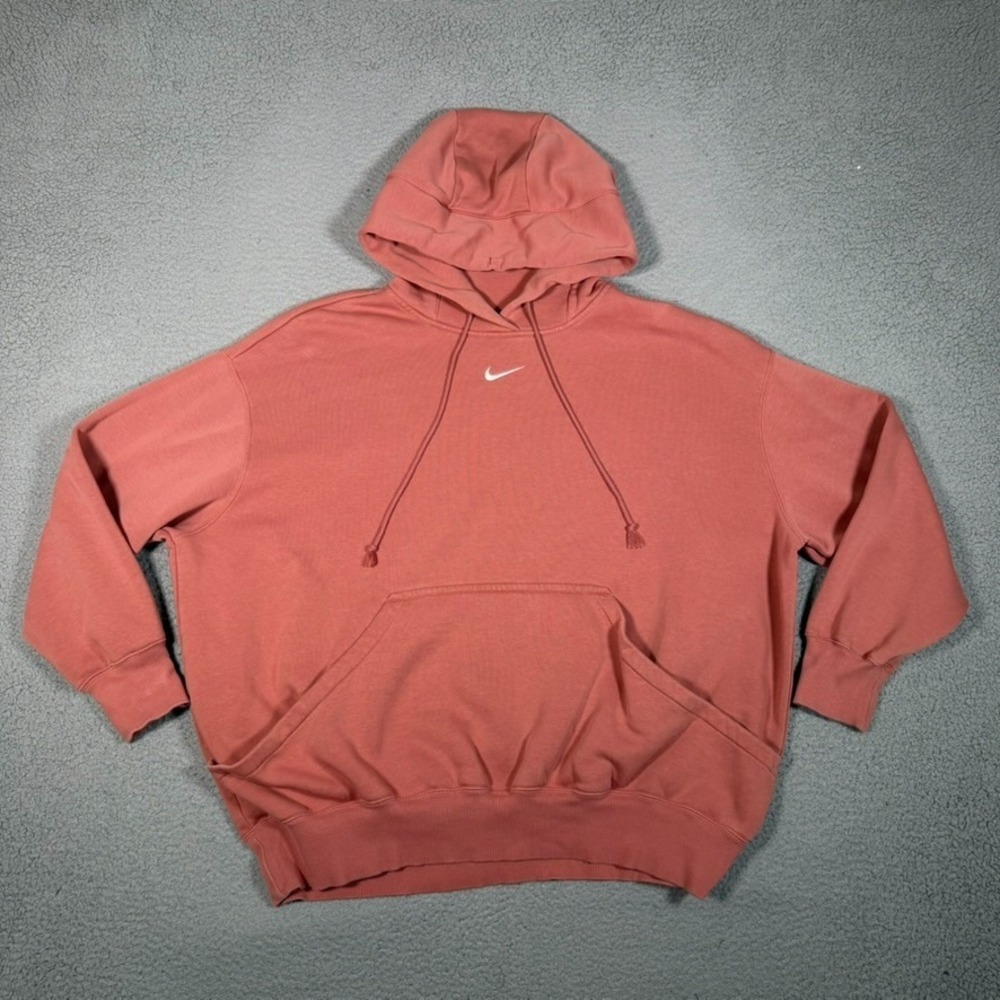 Nike Sportswear Phoenix Fleece Oversized Hoodie Womens 2XL Peach Center Swoosh